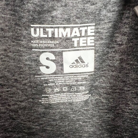 🟣🟣🟣 ADIDAS Women's Size Small Gray V Neck Athletic T Shirt - Picture 6 of 7